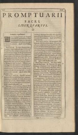 Promptuarii Sacri. Liber Quartus. D
