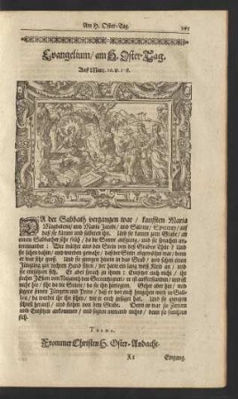 Evangelium/ am H. Oster-Tag. ...