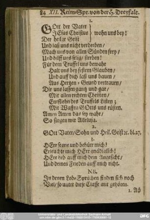 [XII. Reim-Spr. von der H. Dreyfalt.]