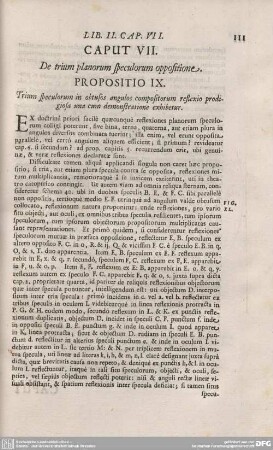 CAPUT VII. De trium planorum speculorum oppoaitione.