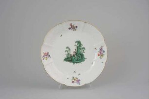 Dessertteller aus dem "Grünen Watteau-Service"