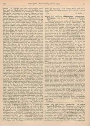 236-237 [Rezension] Barth, Karl, Zur inneren Lage des Christentums