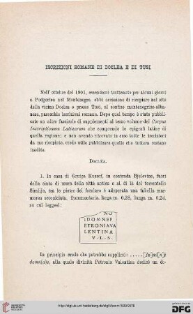 31: Iscrizioni romane di Doclea e di Tusi