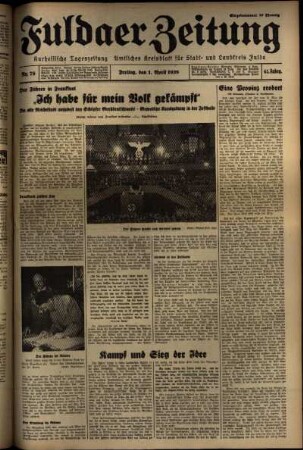 Ausgabe vom Freitag, den 01. April 1938.