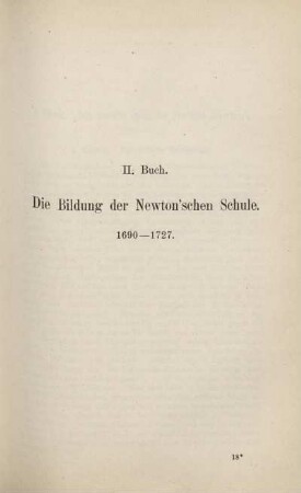II. Buch. Die Bildung der Newton'schen Schule.