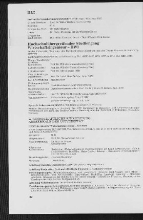 Hochschulübergreifender Studiengang Wirtschaftsingenieur - HWI