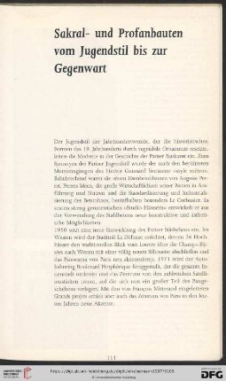 Sakral- und Profanbauten vom Jugendstil bis zur Gegenwart
