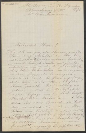 Brief an B. Schott's Söhne : 18.12.1896