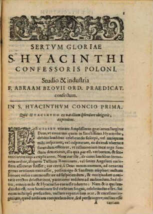Sertum gloriae S. Hyacinthi Poloni