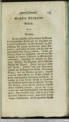 Sechster Abschnitt. Gräcia