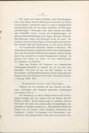 Krankheitsverlauf und Therapie.