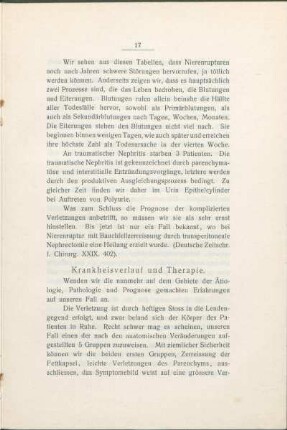 Krankheitsverlauf und Therapie.