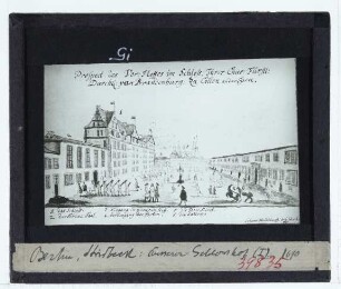Berlin, Schloss,Stridbeck (d.J.), Berlin 1690, Vorhof des Schlosses (Zeichnung)
