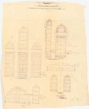 Kranken- und Siechenhaus, Brüssow Gültiger Ausführungsentwurf: Muster für Bleiverglasung
