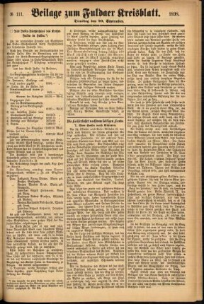 Zweite Ausgabe vom Dienstag, den 20. September 1898.