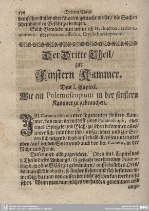 Der Dritte Theil/ zur Finstern Kammer.