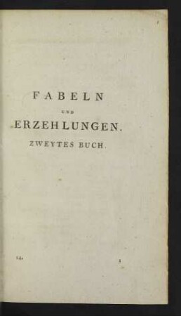 Fabeln und Erzählungen. Zweytes Buch