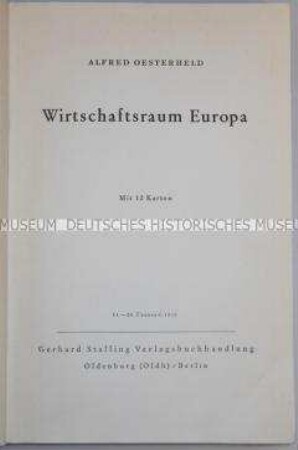 Veröffentlichung über den Wirtschaftsraum Europa
