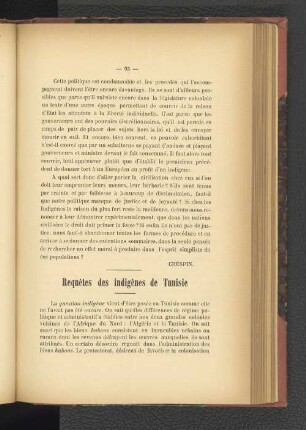 Requetes des indigènes de Tunisie.