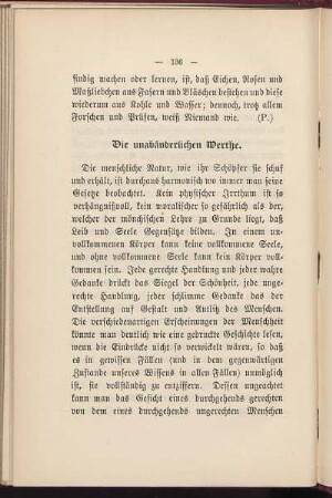 Die unabänderlichen Werthe.