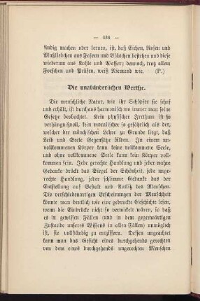 Die unabänderlichen Werthe.