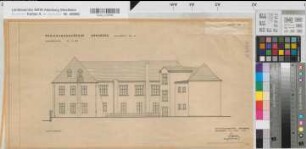 Arnsberg, Bezirksregierung, Dienstgebäude Schlossstraße 14, Ostansicht, Baubestandszeichnung