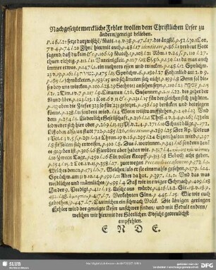 Nachgestzte merckliche Fehler wollen dem Christlichen Leser zu ändern, geneigt belieben