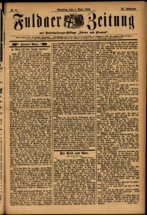 Zweite Ausgabe vom Samstag, den 04. April 1896.