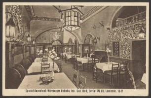 Ansichtskarte „Spezial-Ausschank Würzburger Hofbräu“, Lindenstraße