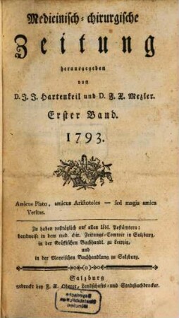 Medicinisch-chirurgische Zeitung. 1793, 1