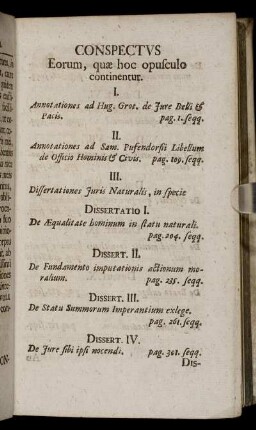 Conspectus Eorum, quæ hoc opusculo continentur.