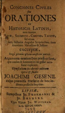 Conciones civiles ... : ex historicis latinis