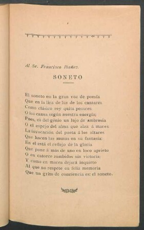 Soneto : Al Sr. Francisco Ibañez