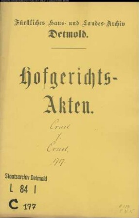 Cruel, Johann Bartold, jetzt Reinecke und sein Bruder Johann Tönnies gegen Kord Henrich Cruel, jetzt Kuhlemann im Klüt - Teilung