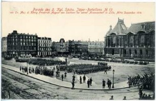 Lille. 2. K.S. Jäg.-Bat. No. 13 - Parade in Lille Dezember 1914