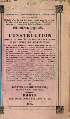 Histoire de France jusqu'en 1789, 3,10. (1833). - 108 S.