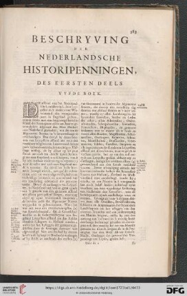 Beschryving der Nederlandsche Historipenningen, des eersten Deels vyfde Boek