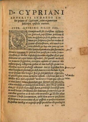 D. Caecilii Cypriani Episcopi Carthaginensis Et Martyris Opera, 2. Alter Tomvs Opervm D. Caecilii Cypriani