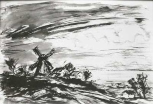 Landschaft mit Windmühle