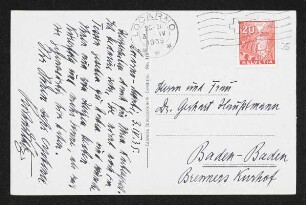 Brief von Richard Katz an Gerhart Hauptmann und Margarete Hauptmann