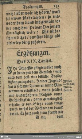Ergötzungen. Das XIX. Capitel
