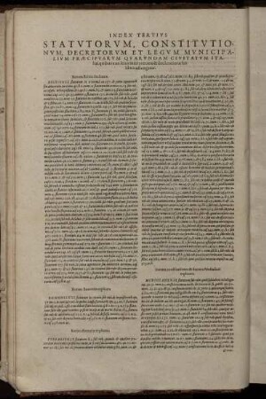 Index Tertius Statutorum, Constitutionum, Decretorum Et Legum Municipalium Praecipuarum ...