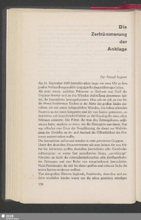 Die Zertrümmerung der Anklage