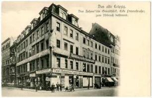 Das Zehme'sche Grundstück, Ecke Petersstraße; zum Abbruch bestimmt [Das alte Leipzig]