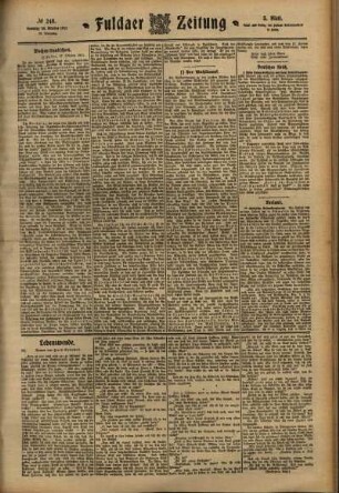 Dritte Ausgabe vom Samstag, den 28. Oktober 1911.