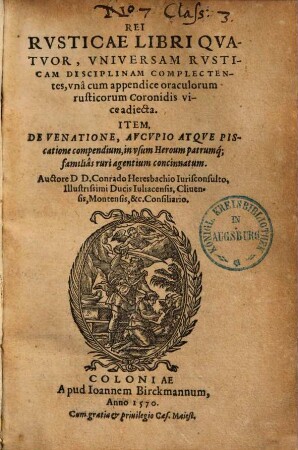 Rei rusticae libri quatuor : universam rusticam disciplinam complectentes, una cum appendice oraculorum rusticorum coronidis vice adiecta