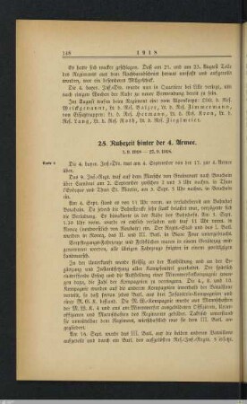 25. Ruhezeit hinter der 4. Armee
