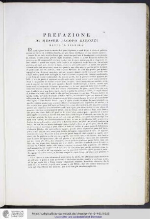 Prefazione di Messer Jacopo Barozzi detto il Vignola