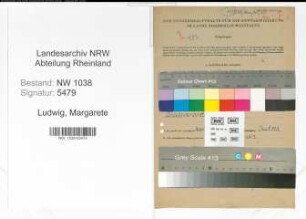 Entnazifizierung Margarete Ludwig , geb. 11.10.1899 ()