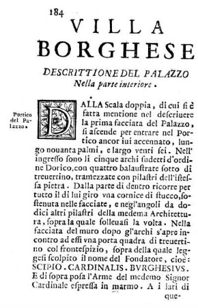 Descrittione Del Palazzo Nella parte interiore.
